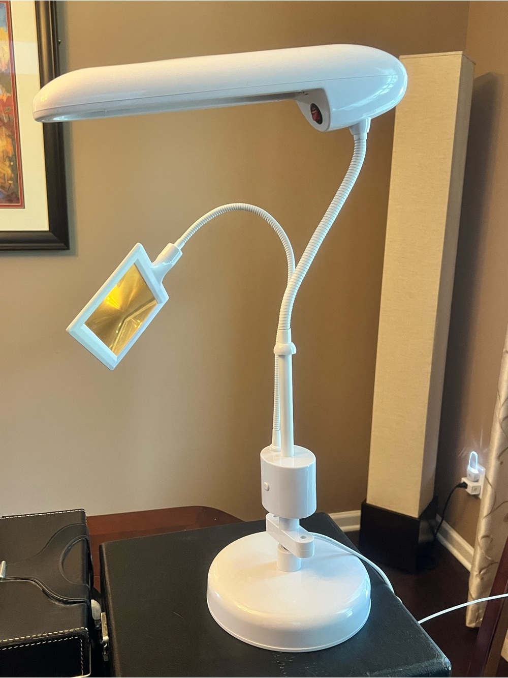 White LED Magnifying Desk Lamp - Home Accents